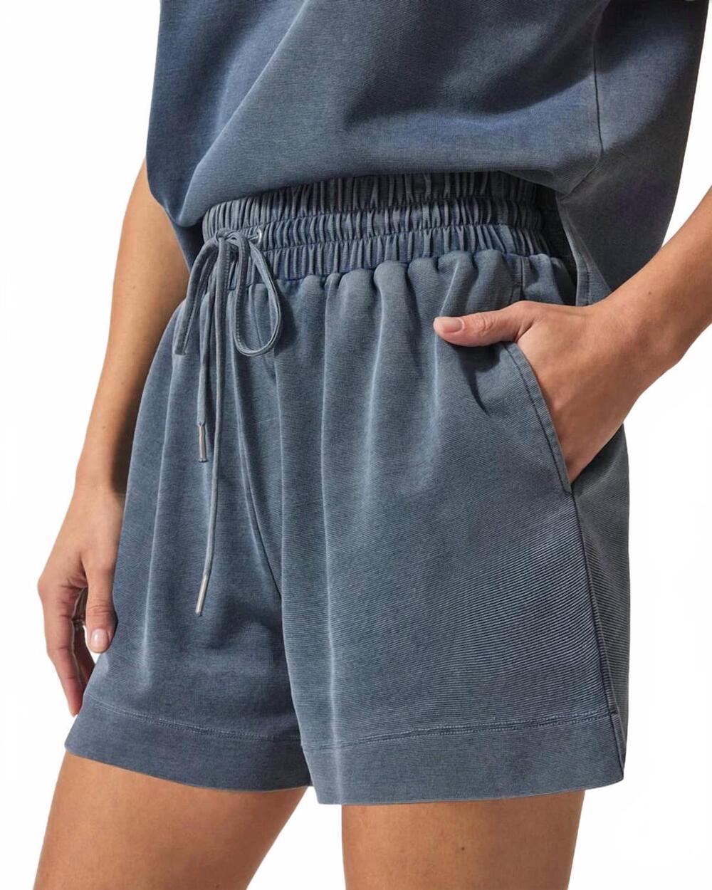 NEW SPLENDID high rise drawstring shorts in indigo